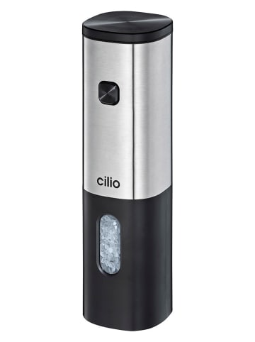 Cilio 2tlg. Set: Salz- & Pfeffermühle "Tivoli" in Silber/ Schwarz - (H)18 cm