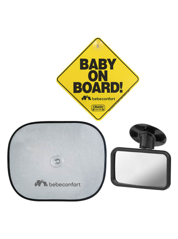 Bebeconfort 3tlg. Rückspiegel und Sonnenschutz-Set "BBC Travel Safety Kit" in Schwarz