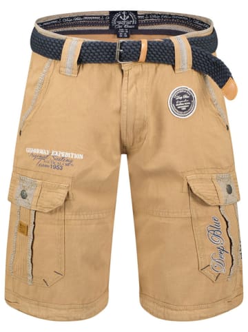Geographical Norway Bermudy "Paillette" w kolorze beżowym