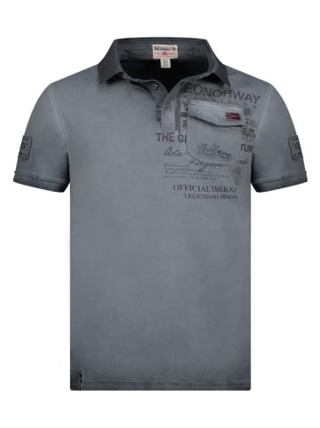 Geographical Norway Koszulka polo "Keony" w kolorze szarym