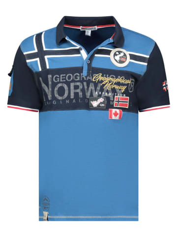 Geographical Norway Koszulka polo "Karadock" w kolorze niebieskim