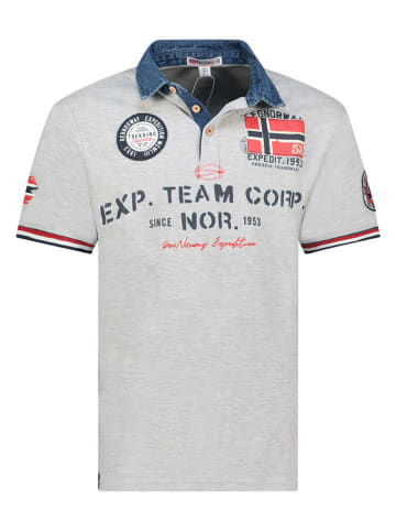 Geographical Norway Koszulka polo "Koptaine" w kolorze szarym