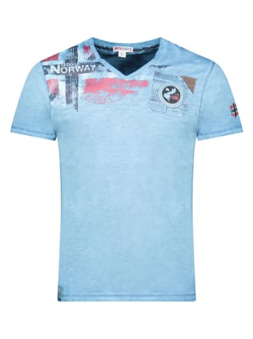 Geographical Norway Koszulka "Jamo" w kolorze błękitnym