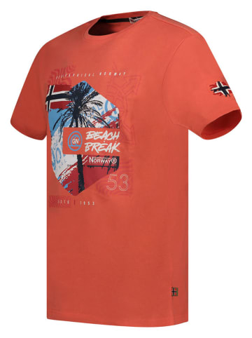 Geographical Norway Koszulka "J-Break" w kolorze ceglanym