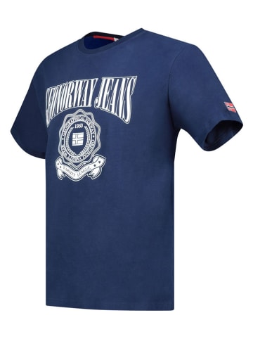 Geographical Norway Koszulka "Jacao" w kolorze granatowym