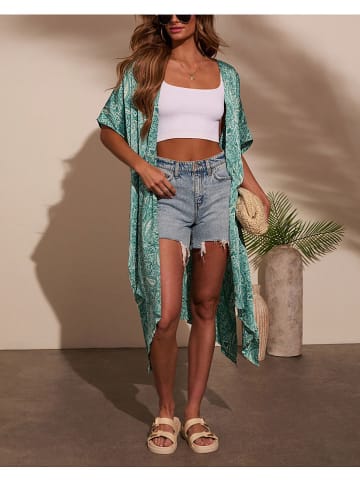 Milan Kiss Kimono turquoise/crème