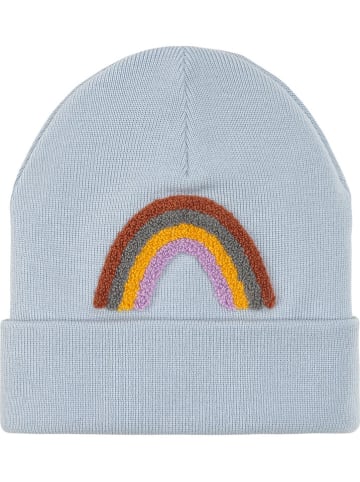 Lässig Woll-Beanie in Hellblau/ Bunt