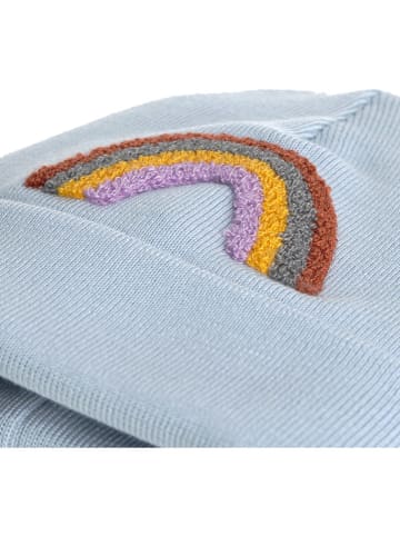Lässig Woll-Beanie in Hellblau/ Bunt