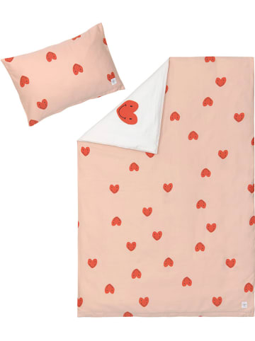 Lässig Bettwäsche-Set in Orange/ Rot/ Weiß