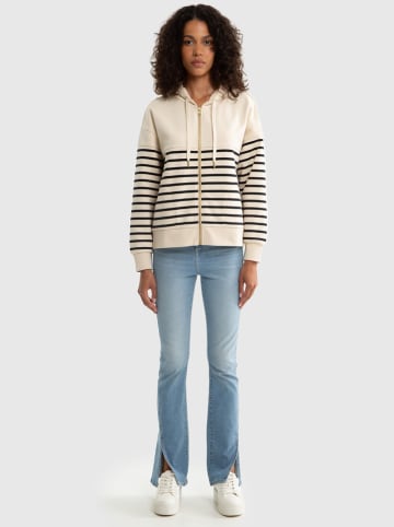 BIG STAR Sweatjacke in Beige/ Schwarz