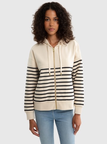 BIG STAR Sweatjacke in Beige/ Schwarz
