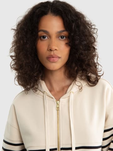 BIG STAR Sweatjacke in Beige/ Schwarz