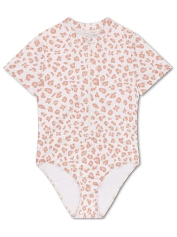 Swim Essentials Strój kąpielowy "Leopard" w kolorze biało-jasnoróżowym