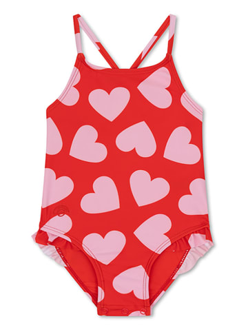 Swim Essentials Strój kąpielowy ":Hearts" w kolorze czerwono-jasnoróżowym