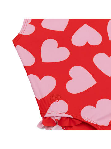Swim Essentials Strój kąpielowy ":Hearts" w kolorze czerwono-jasnoróżowym