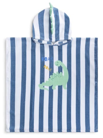 Swim Essentials Poncho ''Dino" in Blau/ Weiß - (L)65 x (B)65 cm