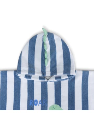 Swim Essentials Poncho ''Dino" in Blau/ Weiß - (L)65 x (B)65 cm