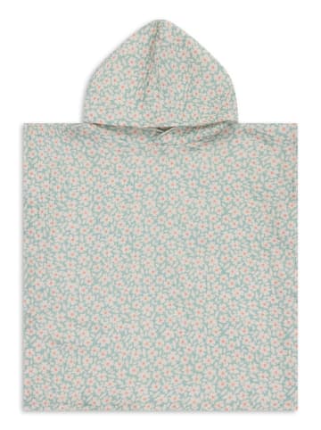 Swim Essentials Poncho ''Florish" in Hellblau/ Weiß - (L)55 x (B)50 cm