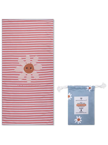 Swim Essentials Strandtuch ''Daisy Flowers" in Hellblau/ Pink - (L)135 x (B)65 cm