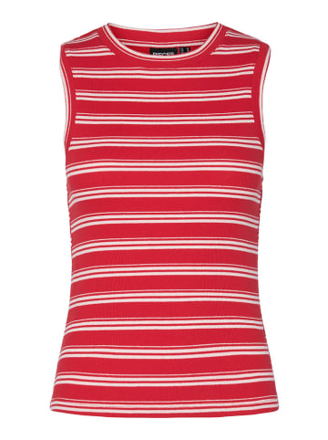 Pieces Top "Tadie" in Rot/Weiß
