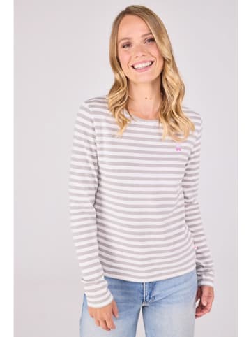 LIEBLINGSSTÜCK Longsleeve "Calista" in Grau/ Weiß