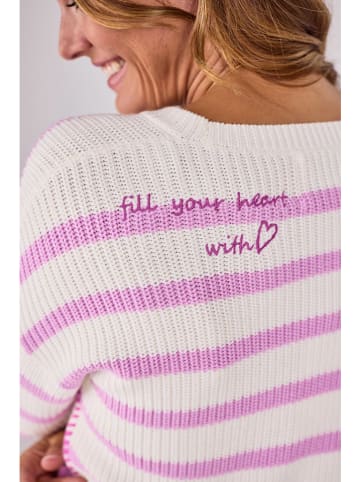 LIEBLINGSSTÜCK Pullover "Annika" in Weiß/ Rosa