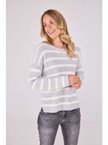 LIEBLINGSSTÜCK Pullover "Annika" in Hellgrau/ Weiß