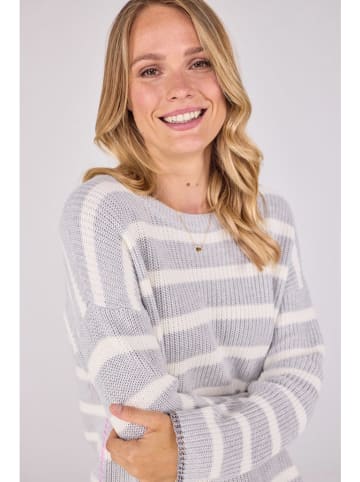 LIEBLINGSSTÜCK Pullover "Annika" in Hellgrau/ Weiß