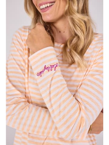 LIEBLINGSSTÜCK Longsleeve "Cyana" in Orange/ Weiß