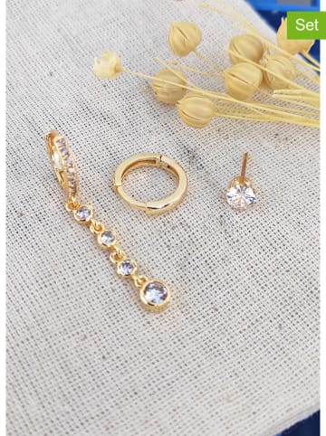 atelier MIU Kolczyki-kreole (3 szt.) z cyrkoniami