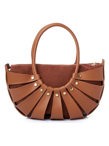 Lucky Bees Henkeltasche "Ingrid" in Hellbraun - (B)35 x (H)18 x (T)15 cm