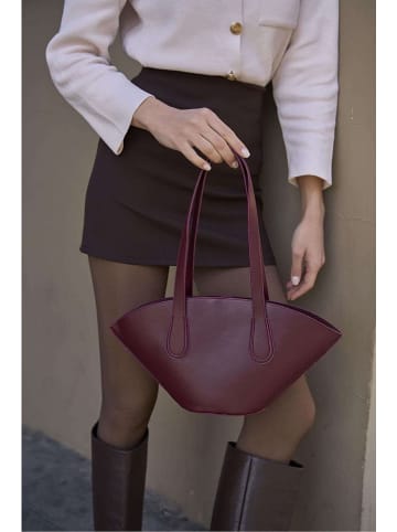 Lucky Bees Schultertasche "Claret" in Bordeaux - (B)38 x (H)32 x (T)14 cm