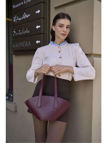 Lucky Bees Schultertasche "Claret" in Bordeaux - (B)38 x (H)32 x (T)14 cm