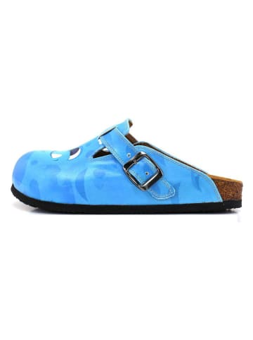 Calceo Clogs in Gelb/ Blau