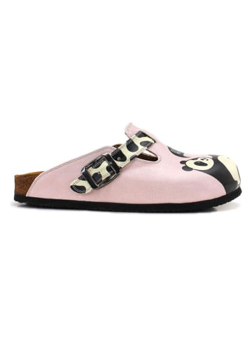 Calceo Clogs in Rosa/ Schwarz/ Weiß