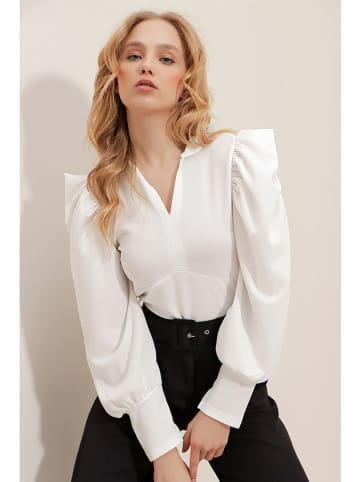 Trend Alaçatı Stili Bluse in Weiß