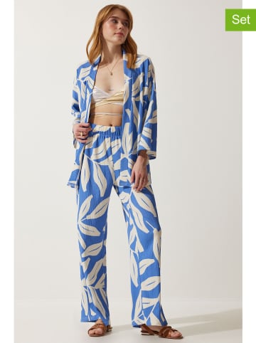 Happiness Istanbul 2tlg. Outfit in Blau/ Creme