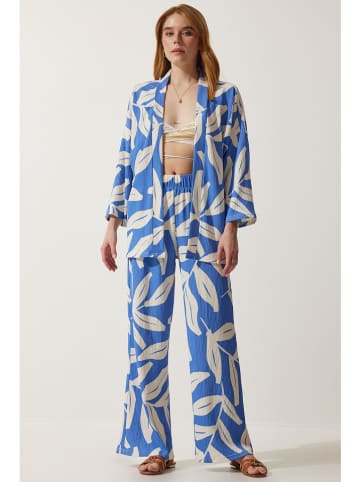 Happiness Istanbul 2-delige outfit blauw/crème