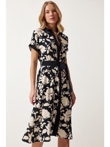 Happiness Istanbul Kleid in Schwarz/ Creme