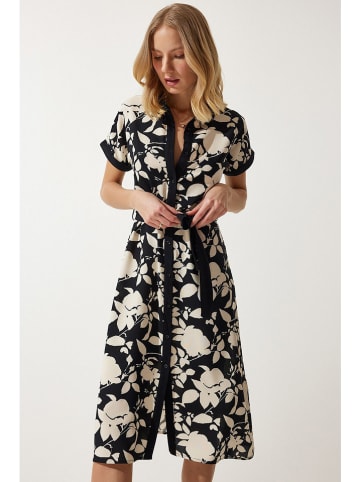 Happiness Istanbul Kleid in Schwarz/ Creme