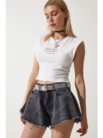 Happiness Istanbul Jeans-Shorts in Anthrazit
