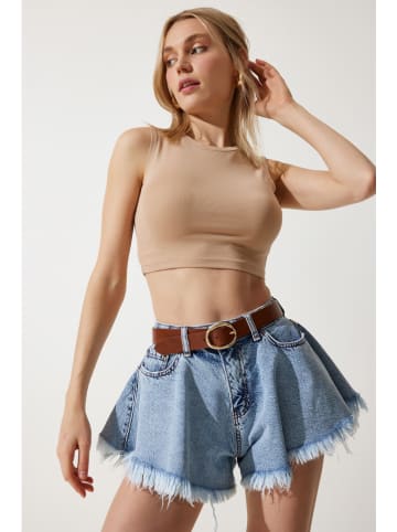 Happiness Istanbul Jeans-Shorts in Hellblau