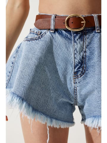 Happiness Istanbul Jeans-Shorts in Hellblau