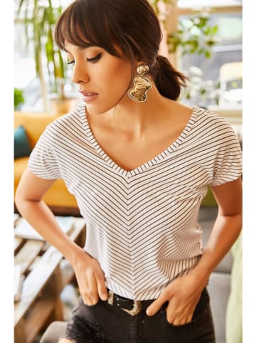Olalook Shirt in Weiß/ Schwarz