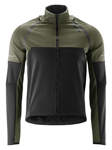 Gonso Zipp-Off-Softshelljacke in Khaki/ Anthrazit