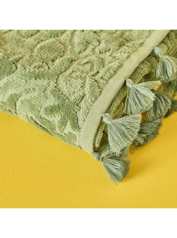BELLA MAISON 2-delige set: gastendoeken "Jolia" groen - (L)30 x (B)30 cm