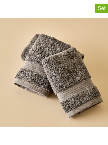 BELLA MAISON 3er-Set: Gästehandtücher "Dorita" in Braun - (L)30 x (B)30 cm