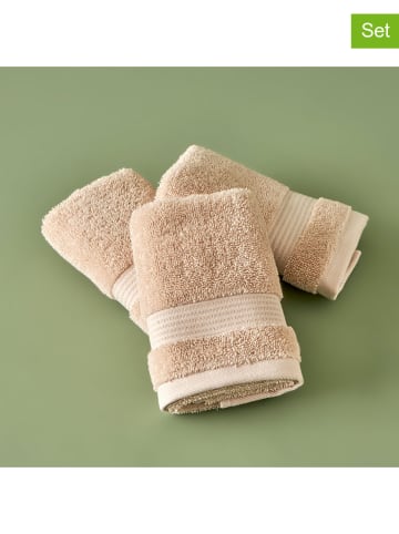 BELLA MAISON 3er-Set: Gästehandtücher "Dorita" in Beige - (L)50 x (B)30 cm