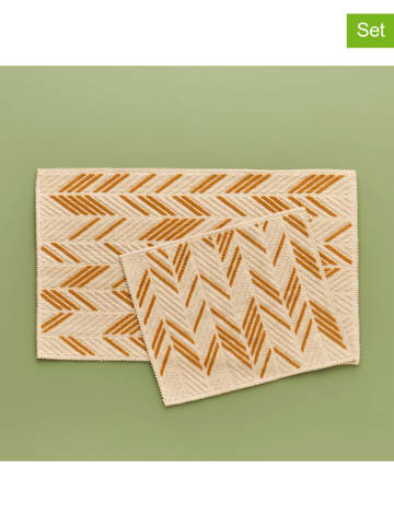 BELLA MAISON 2er-Set: Badematten "Corner" in Beige/ Hellbraun