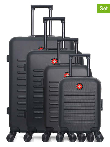SWISS KOPPER 4tlg. Hardcase-Trolleyset "Wil" in Schwarz